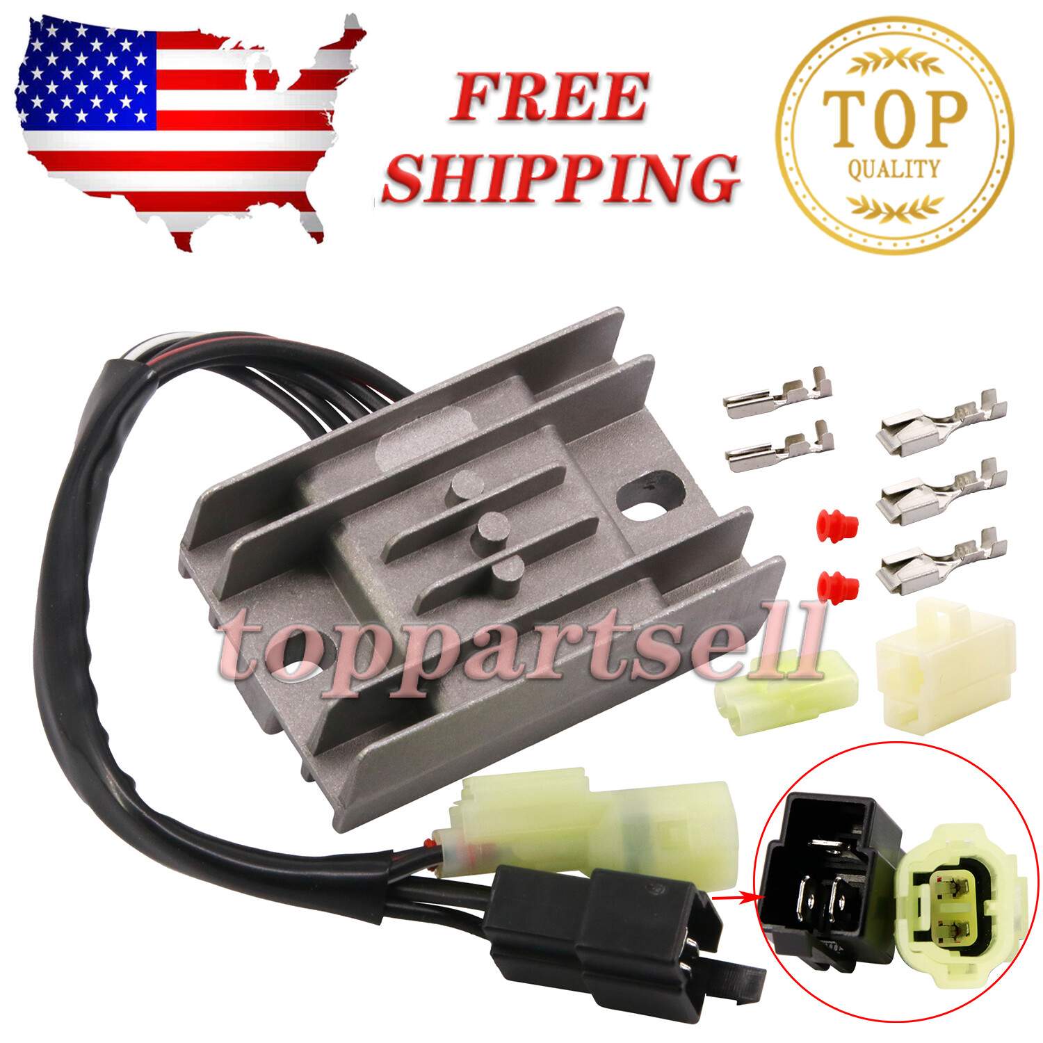 Fits Artic Cat 250 300 4×4 2001005 Voltage Regulator Rectifier Assembly 3530-034