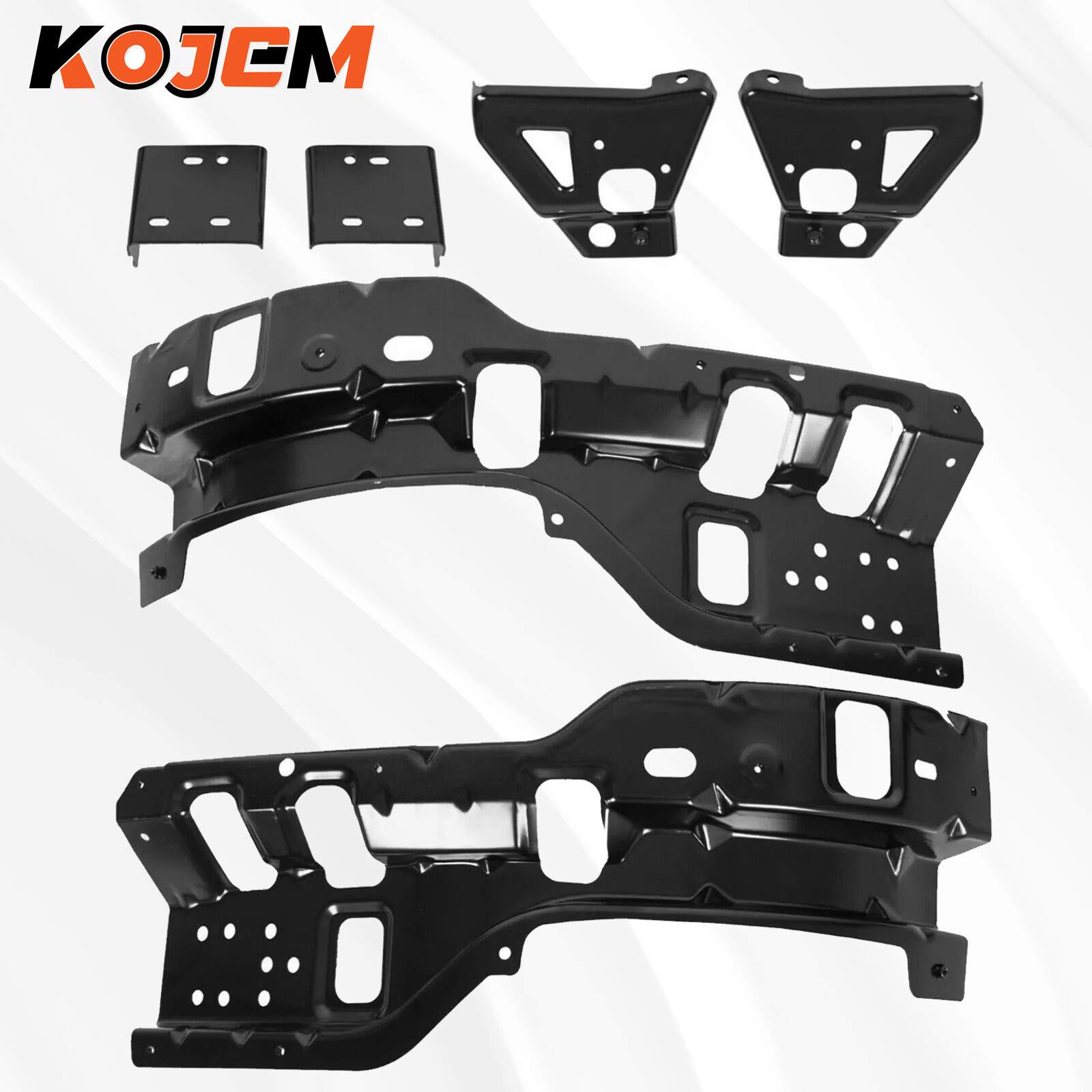 Front Bumper Bracket Outers + Inners For 2011-2014 Chevy Silverado 2500HD 3500HD