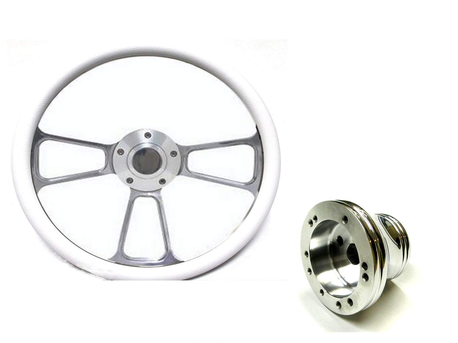 Artic Cat Prowler  14″ Billet & White Steering Wheel Includes Horn & Adapter