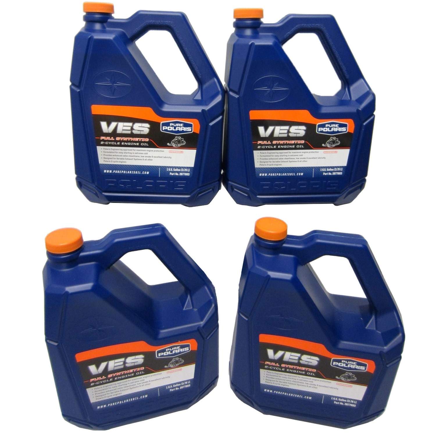 Polaris Snowmobile New OEM VES Full Synthetic 2-Cycle Oil, QTY 4, 2877883