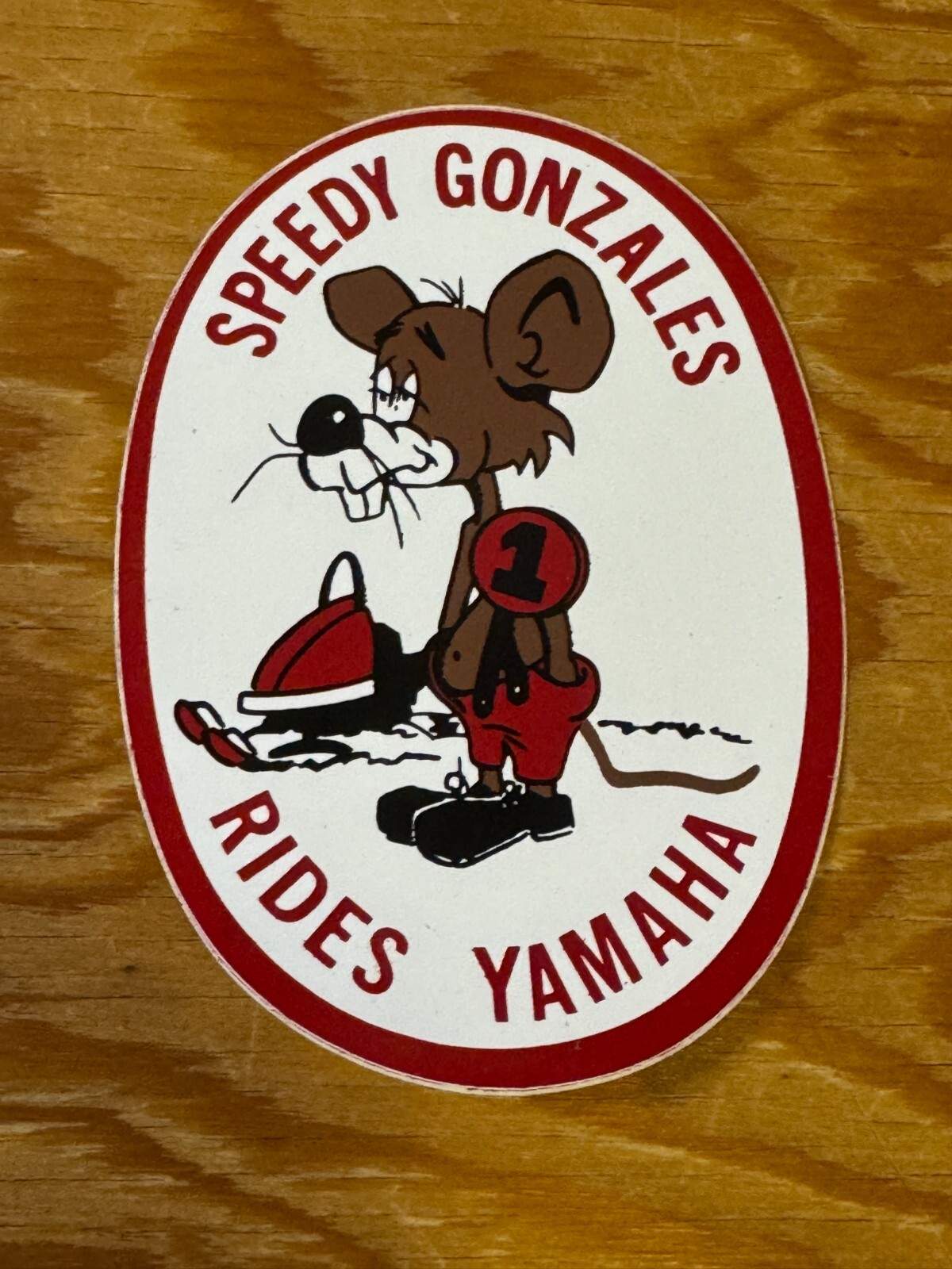 Vintage Speedy Gonzales Rides Yamaha Decal / Sticker NOS Snowmobile 1970s