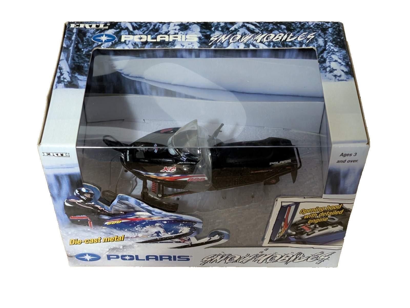 ERTL Polaris Snowmobile Diecast Model 1:18 Scale Black 800 XC SP 13139