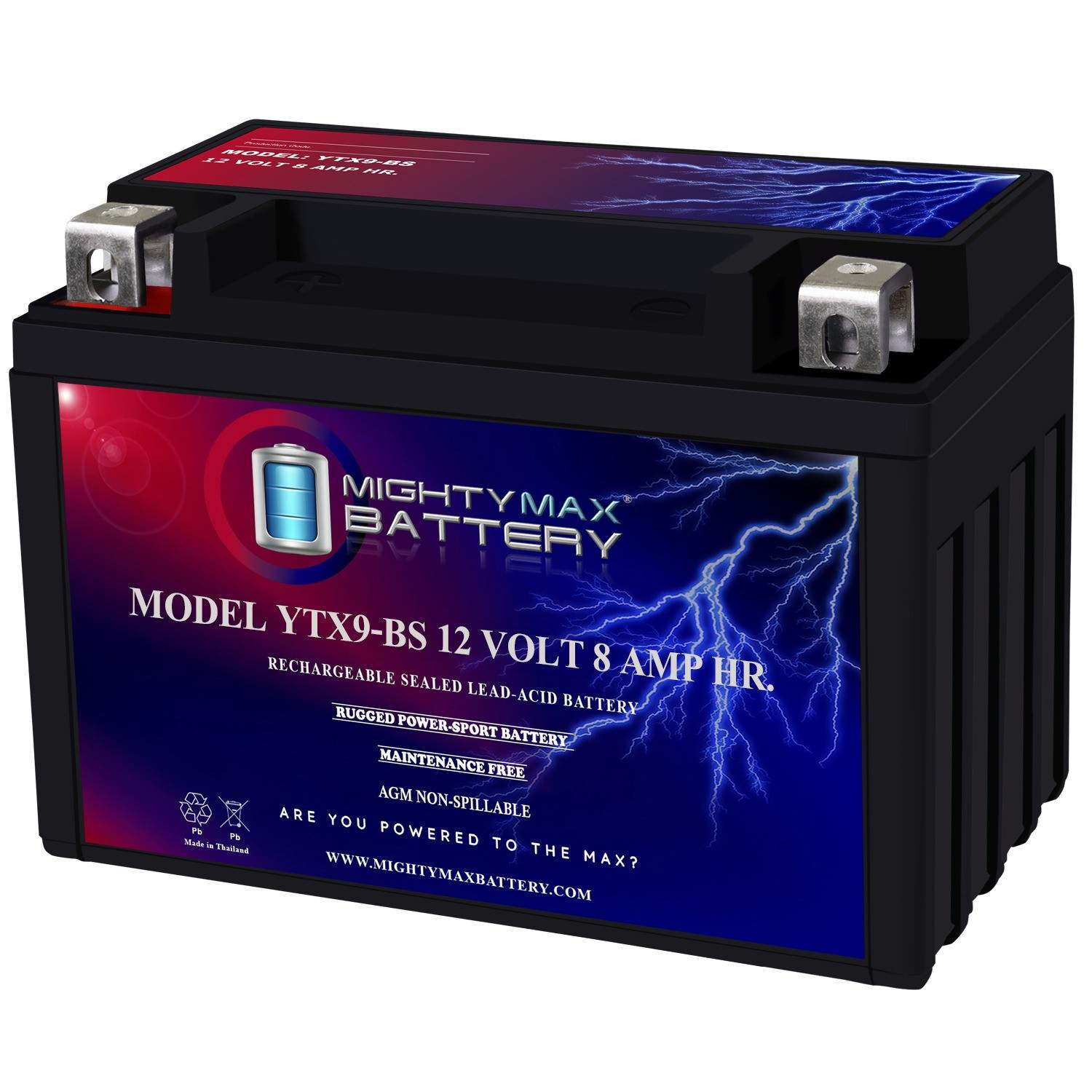 Mighty Max YTX9-BS SLA Battery for Honda EU3000 Generator 2000-2011