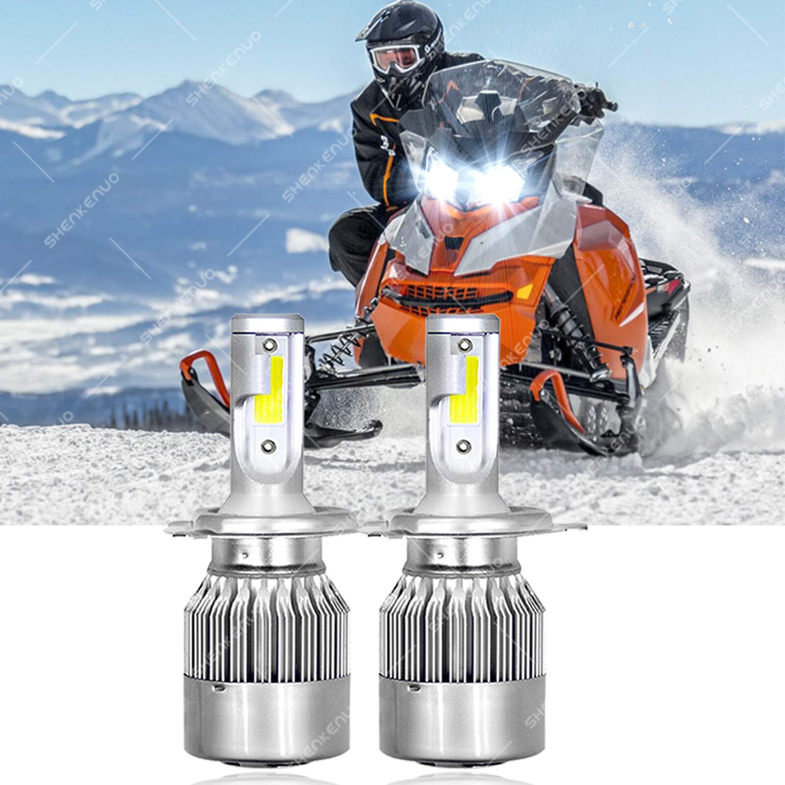 For Ski-Doo Freeride Renegade 1200 600 800R 2010-2015 LED Headlight Bulbs 9003