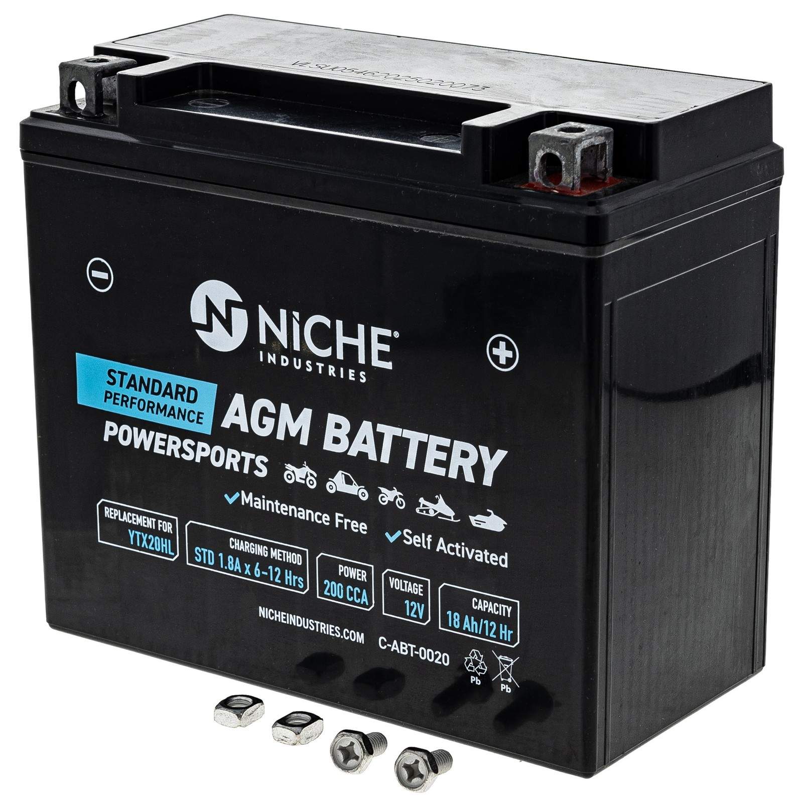 NICHE AGM Battery YTX20HL for BRP Ski-Doo GSX MXZ Polaris Yamaha Snowmobile