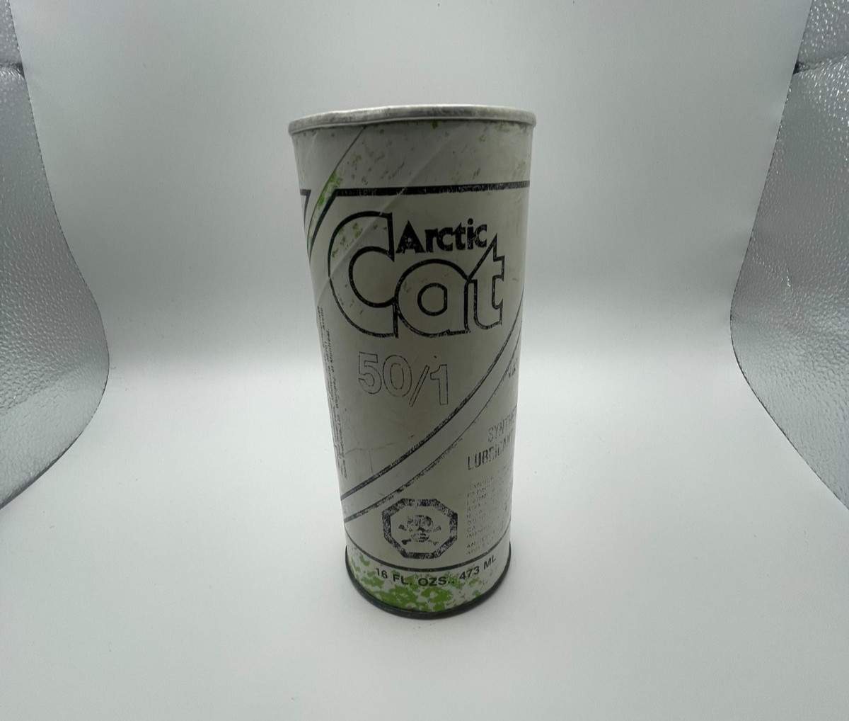 VTG Artic Cat 50/1 Synthetic Lubricant Cardboard Tin Steel Can 16 OZ Snowmobile