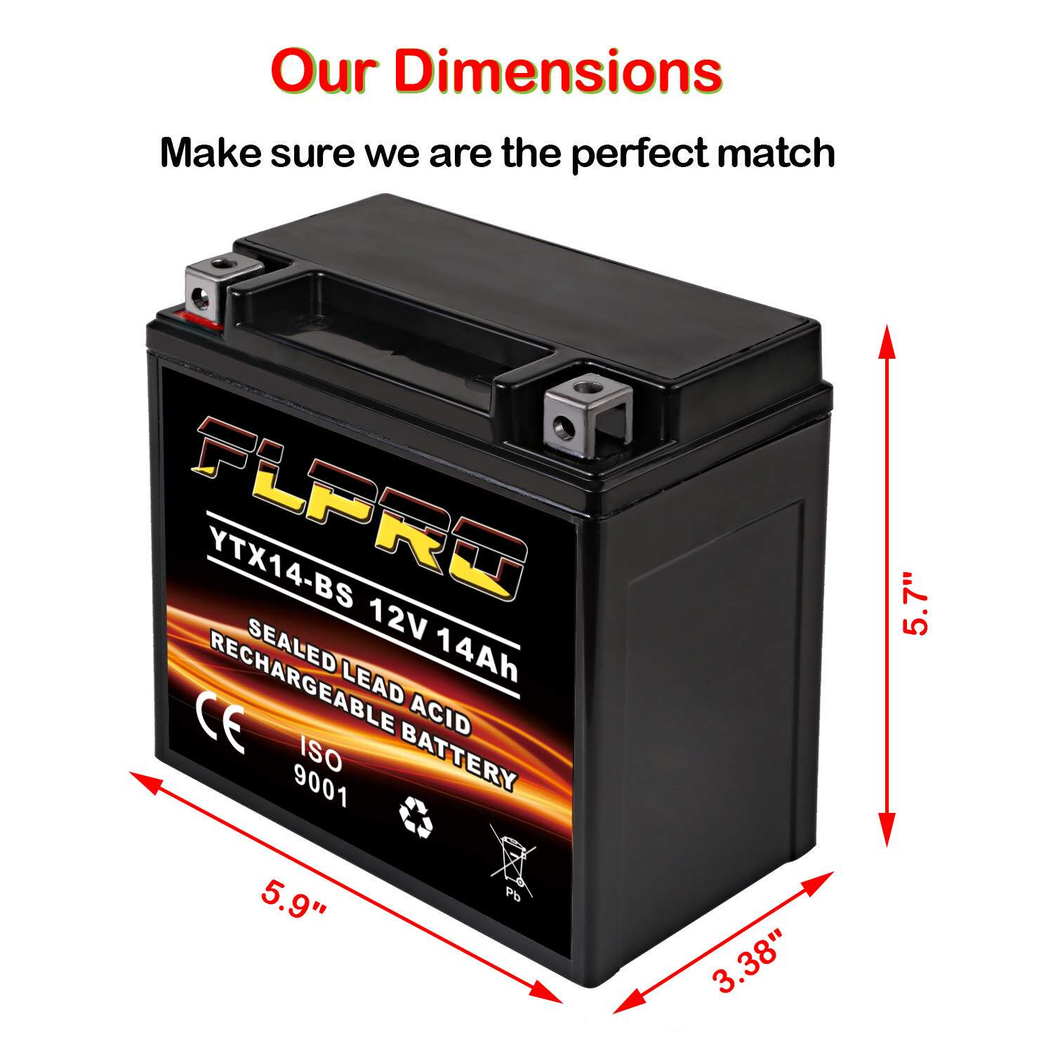 ATV Battery YTX14-BS for Honda TRX 500 420 450 350 300 Rubicon Foreman Rancher