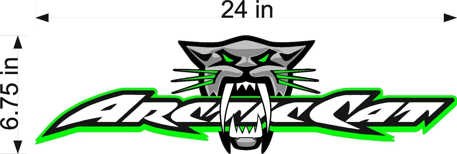 Arctic Cat BITE Logo / GREEN / 24″ Vinyl Vehicle Snowmobile Trailer Gear Decal