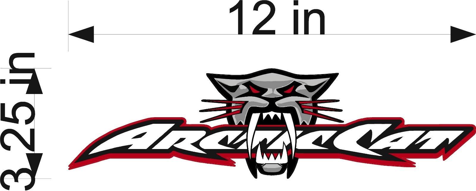 Arctic Cat BITE Logo / RED / 12″ Vinyl Snowmobile Trailer Vehicle Decal