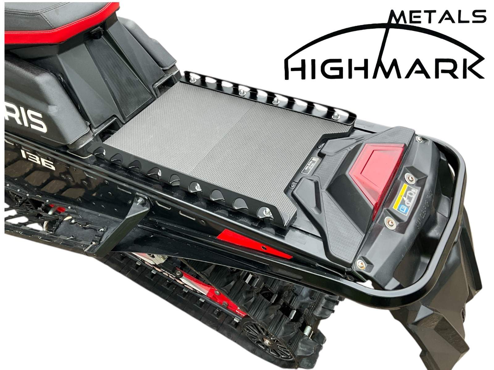 HIGHMARK POLARIS SNOWMOBILE REAR TUNNEL STORAGE GAS CARGO UTILITY RACK. (Black )