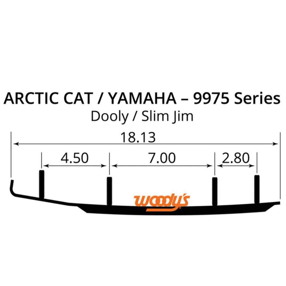 Woody’s Dooly 8″ Carbide Arctic Cat/Yamaha Snowmobile Runners, DA8-9975