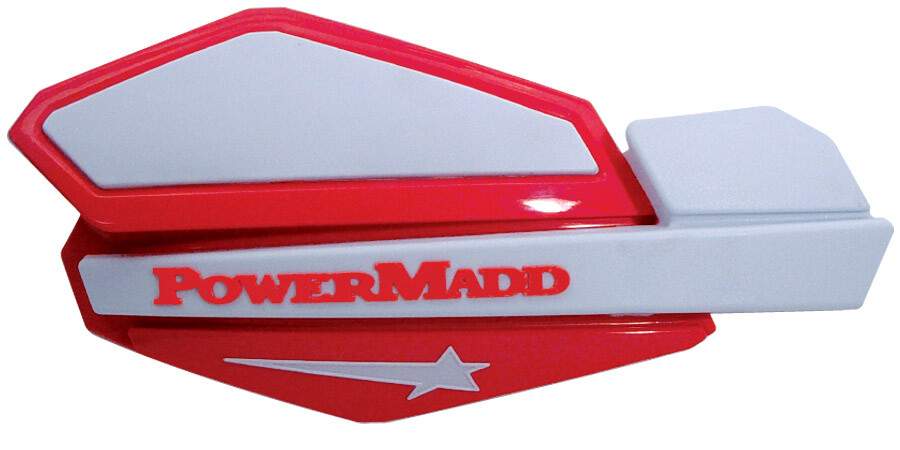Powermadd Star Handguard Kit For Yamaha Snowmobile (Red/White) w/ STD Mount