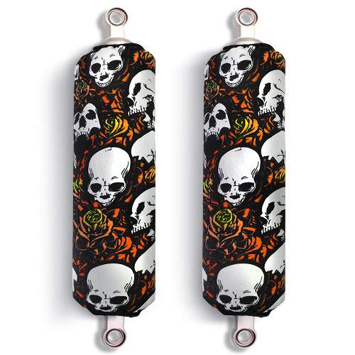 Orange Skull Ski-Doo Bombardier BRP Shock Protector Covers Snowmobile (Set 2)New