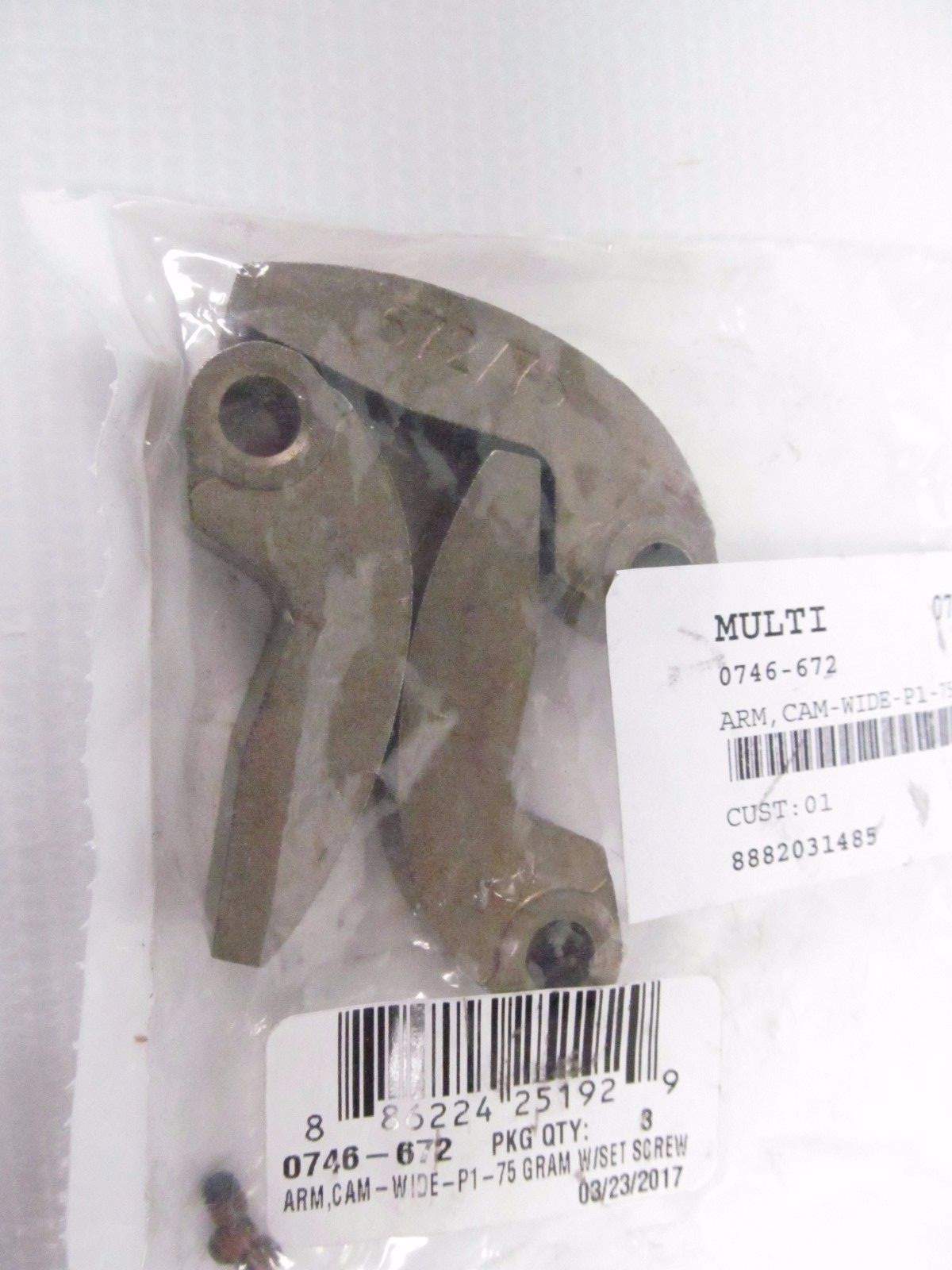 OEM Arctic Cat Snowmobile Clutch Weights Set of 3 w/ Set Screws 75 gram 0746-672