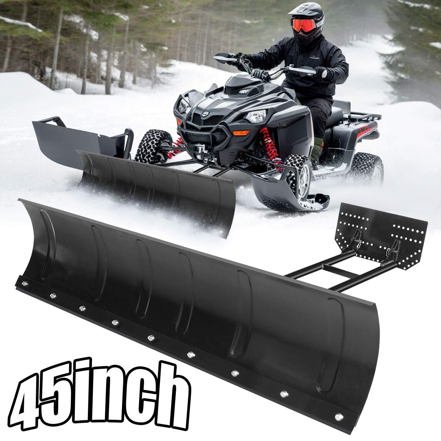 Snow Plow Blade Universal Kit Adjustable 45″ For Honda Kawasaki Polaris ATV