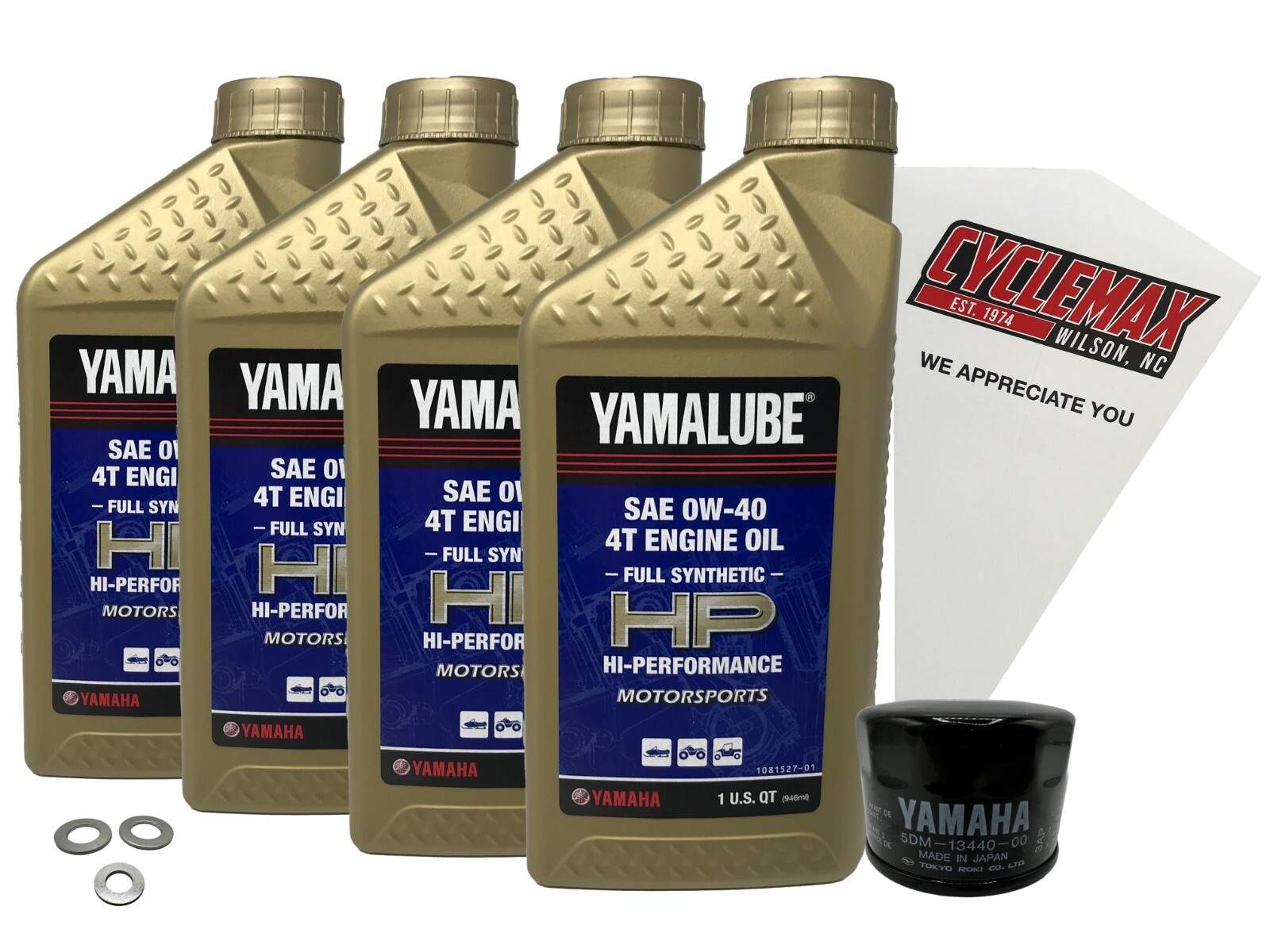 Cyclemax OEM FS 0W40 Oil Change Kit 2009-2014 Yamaha FX Nytro XTX Snowmobile
