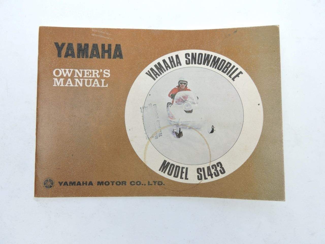 Vintage 1972 Yamaha Snowmobile SL 433 Owners Manual Instruction Book 18505rs