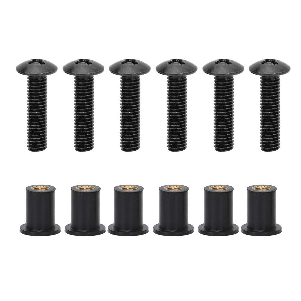 6x Windshield Steel Screws & Rubber Nuts Set For YAMAHA Snowmobile All Models