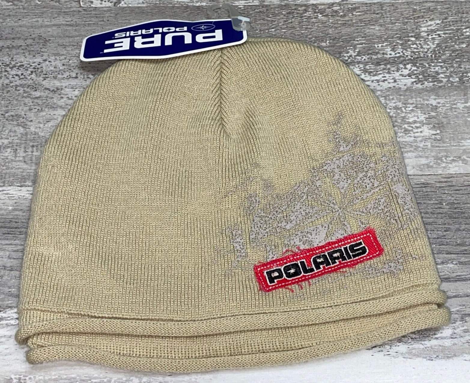 Vintage 2005 NWT Polaris Snowmobile Winter Knit Patch Beanie Y2K Hat