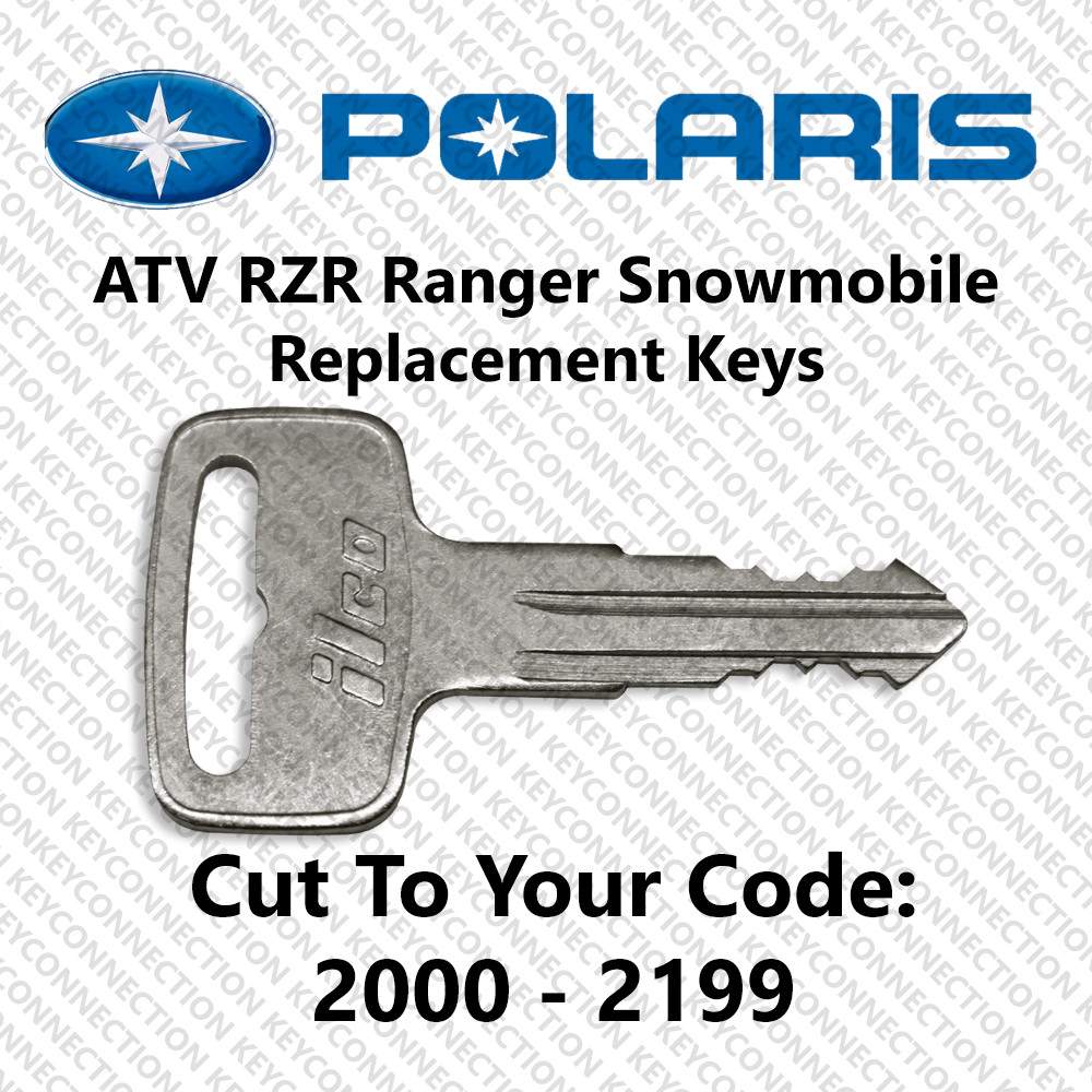 Polaris Keys Cut by Code ATV Ranger RZR Snowmobile key made to codes 2000 – 2199