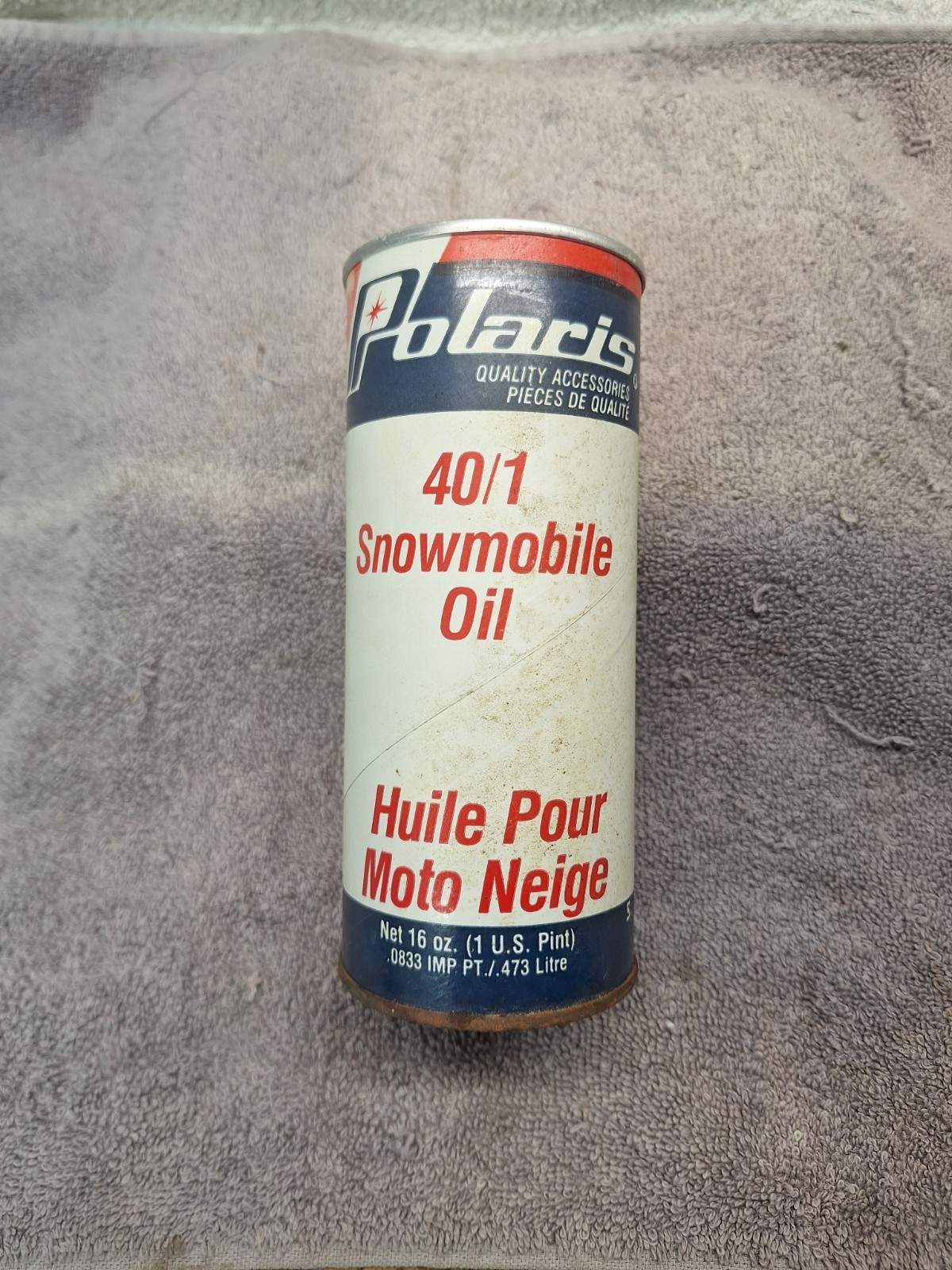 Vintage NOS Polaris Snowmobile 40/1 Oil 1 Pint 16 Oz Made In USA Unopened