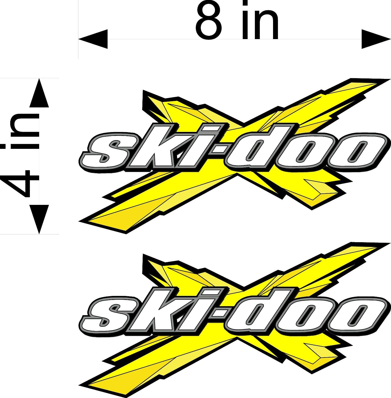 SKI-DOO X decal pair / Yellow /  Vinyl stickers / Snowmobile graphic