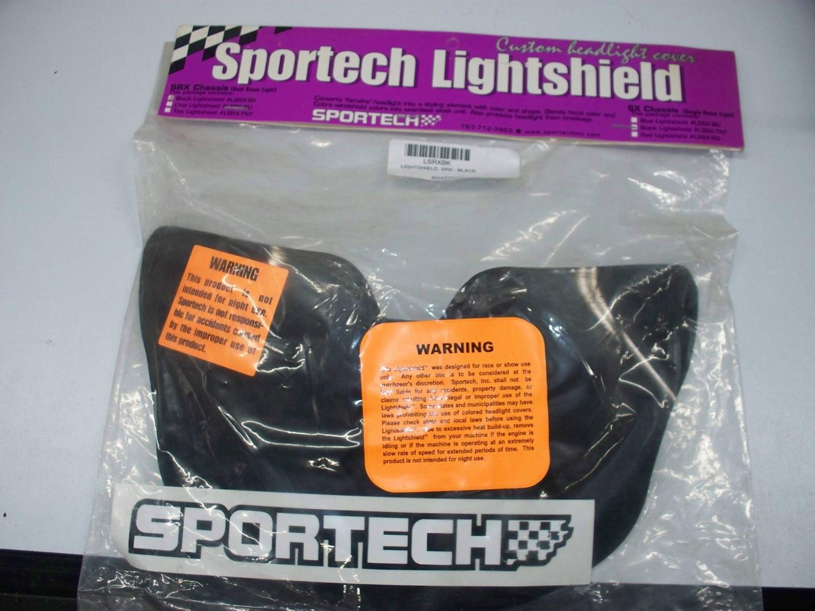 Yamaha Snowmobile 2000-2003 SRX Black Headlight Cover Shield Sportech LSRX-BL