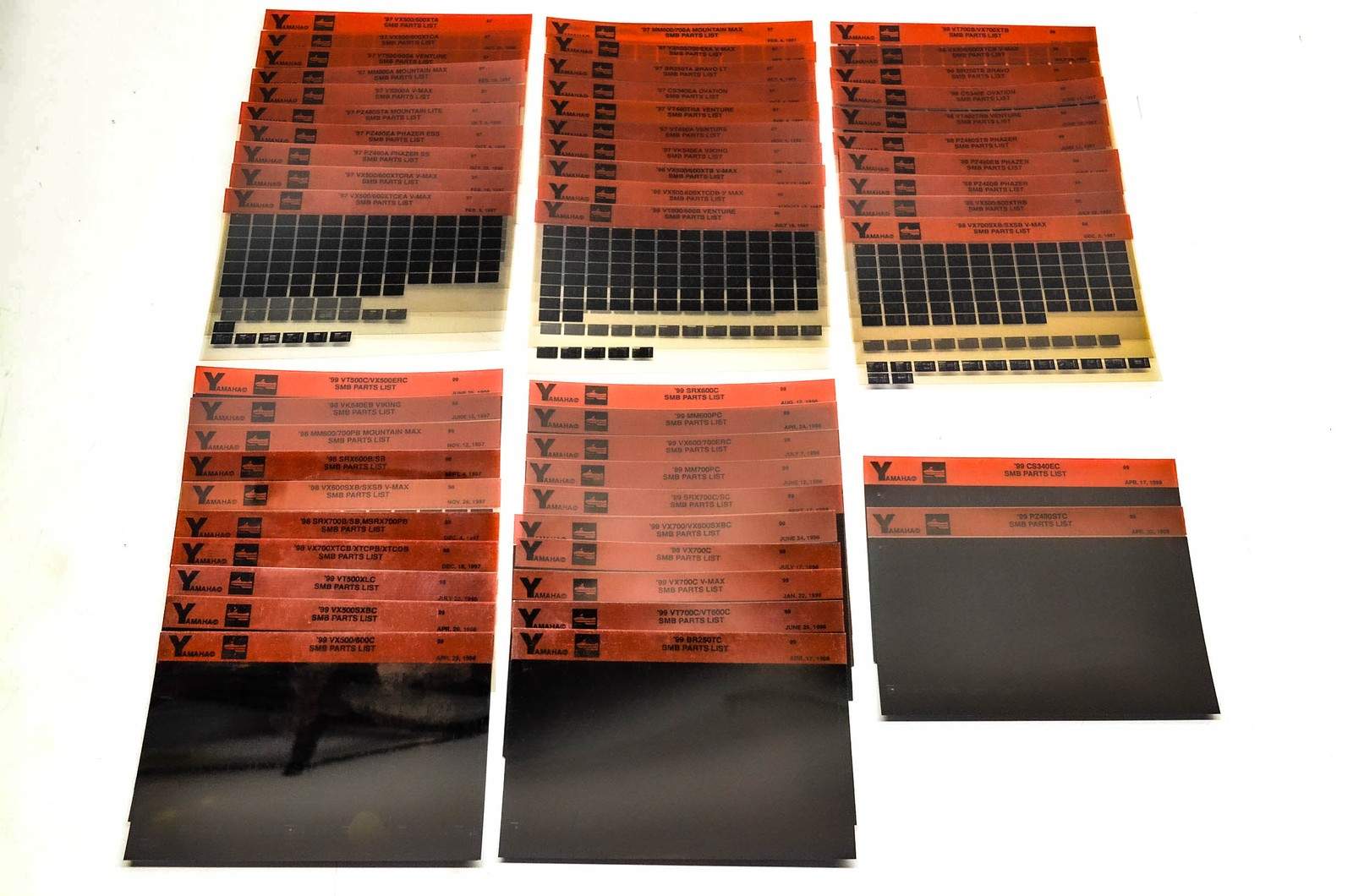 OEM Yamaha Snowmobile 1997-1999 Microfiche Lot Of 52