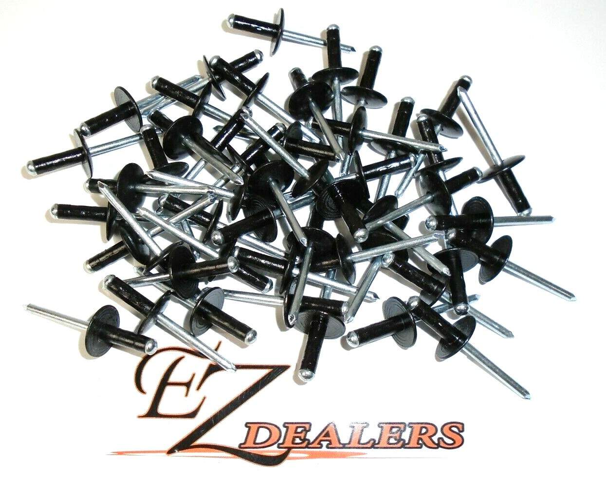 Vintage Polaris Snowmobile Rivets 50 3/16 Large Head Black Rivets