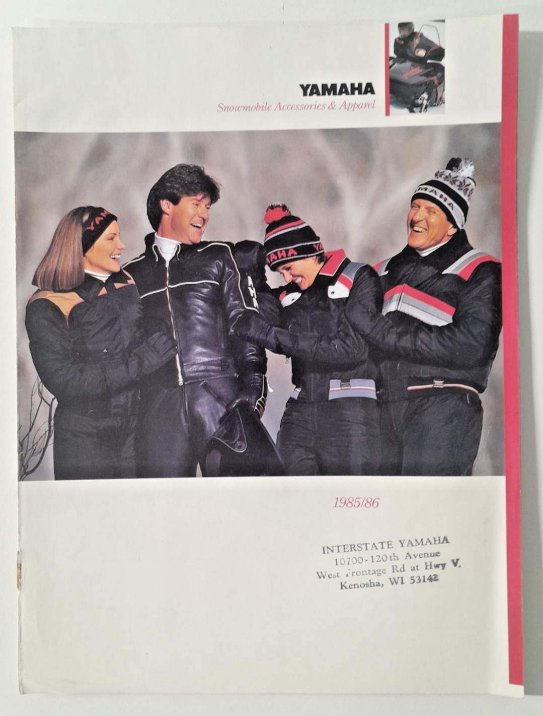 Vintage 1985-1986 Yamaha Snowmobile Accessories & Apparel Dealer Brochure