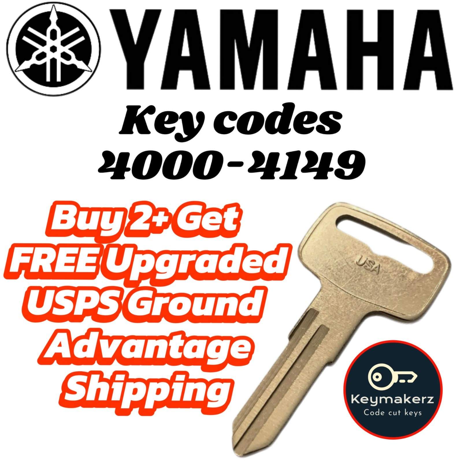 Yamaha Snowmobile Sled Keys Replacement Spare Key Cut to key Code 4000-4149