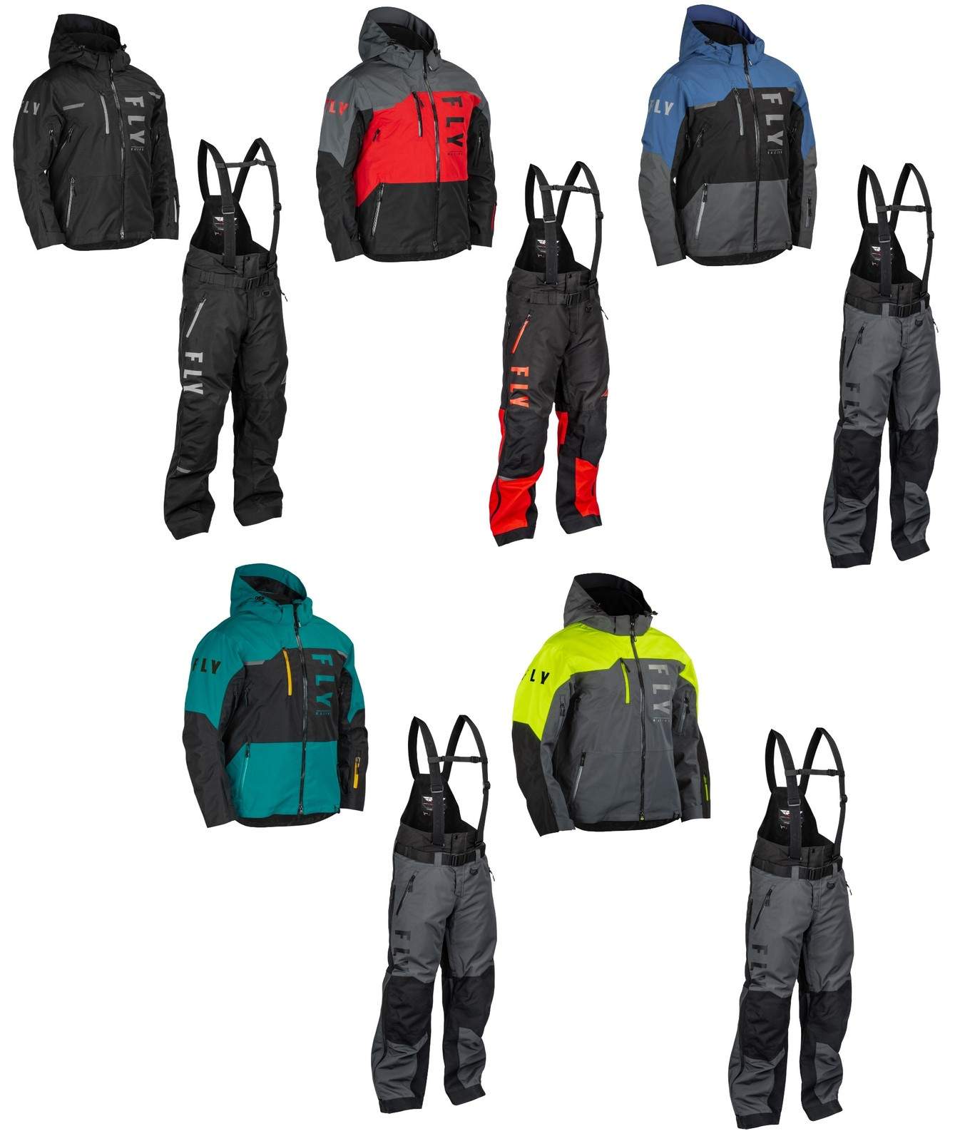 Fly Racing Carbon Snowmobile Jacket and Bib Combo