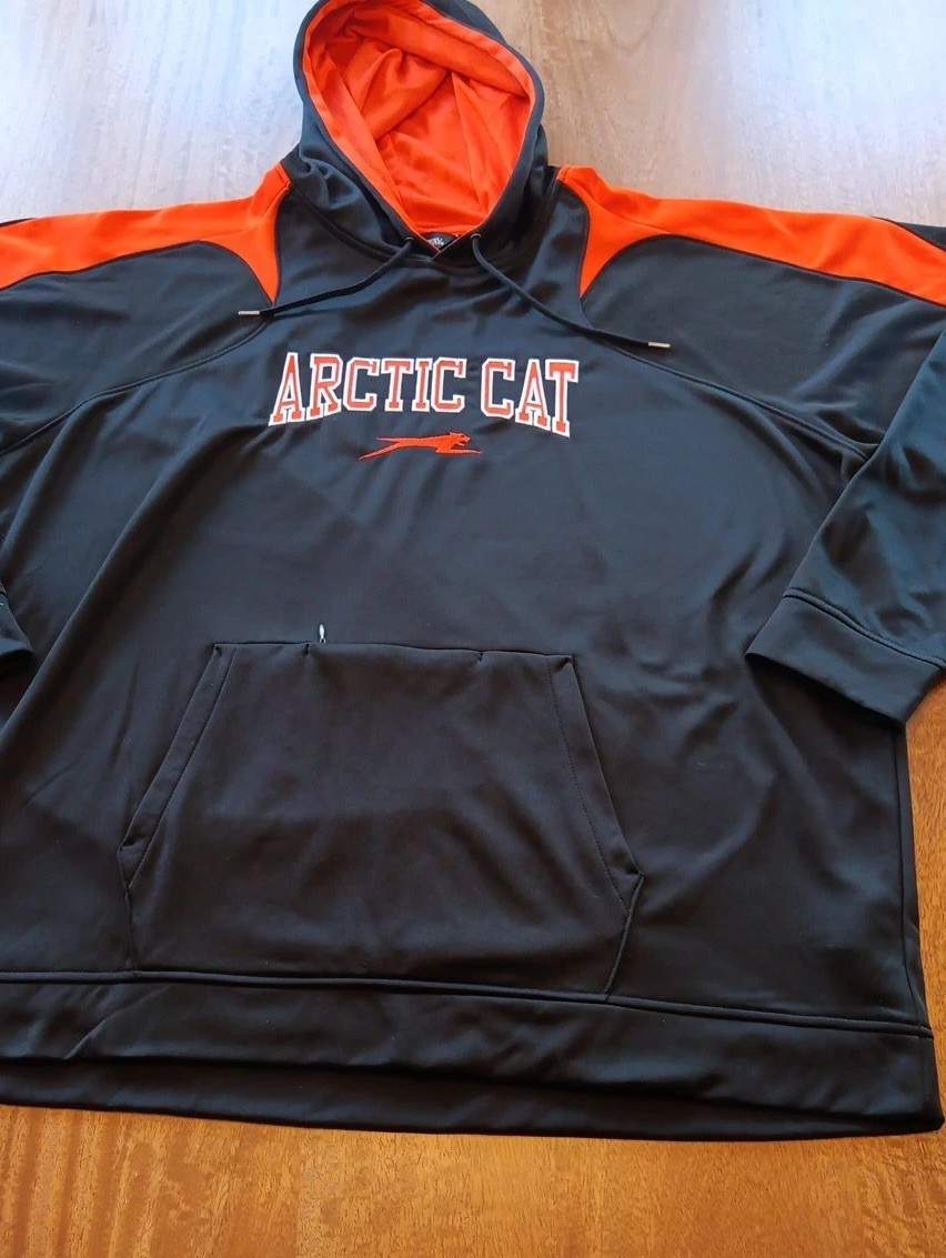 ARTIC CAT snowmobile Hooded Sweatshirt  2xl Black&orange Zipper Front Pocket