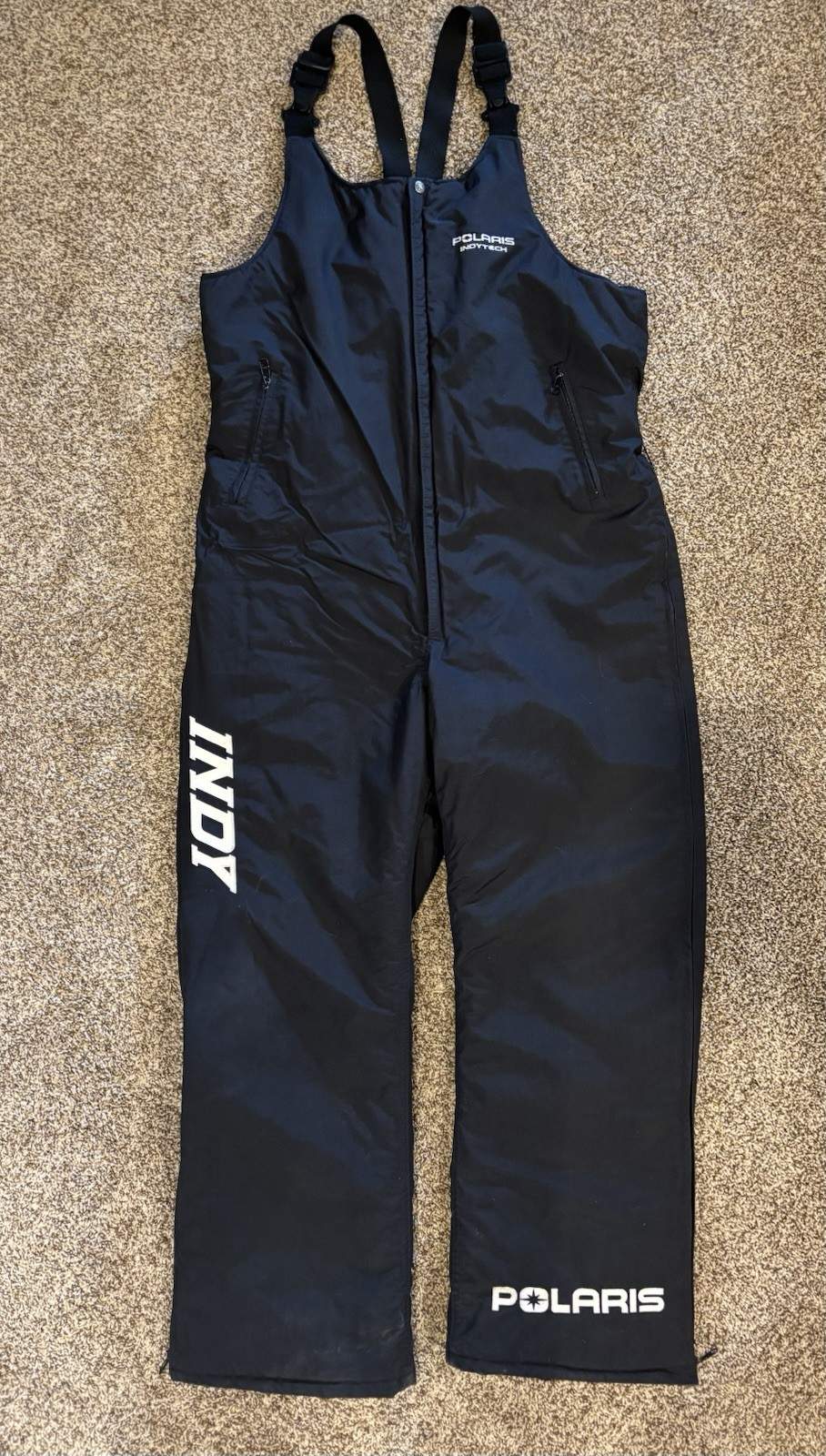 Vintage Polaris SnowMobile Thinsulate Insulated Bibs Men’s Xl Black Made In USA