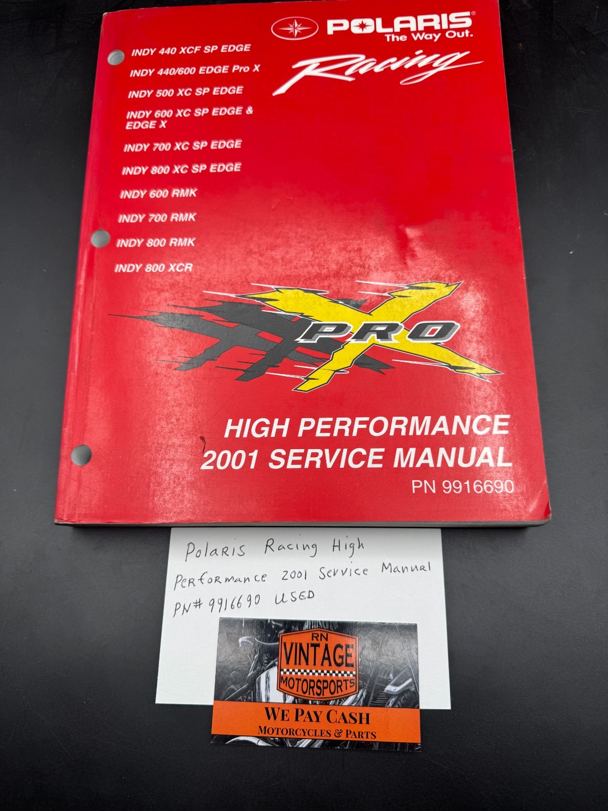 Polaris Snowmobile Racing High Performance 2001 Service Manual Part # 9916690