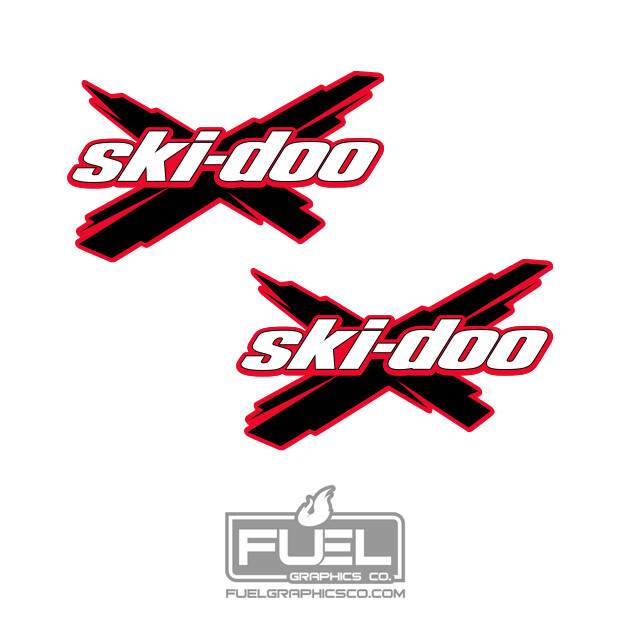 SkiDoo Logo Premium Vinyl Decal Sticker 2-Pack – Ski-Doo Race Mod Decal Logo RED