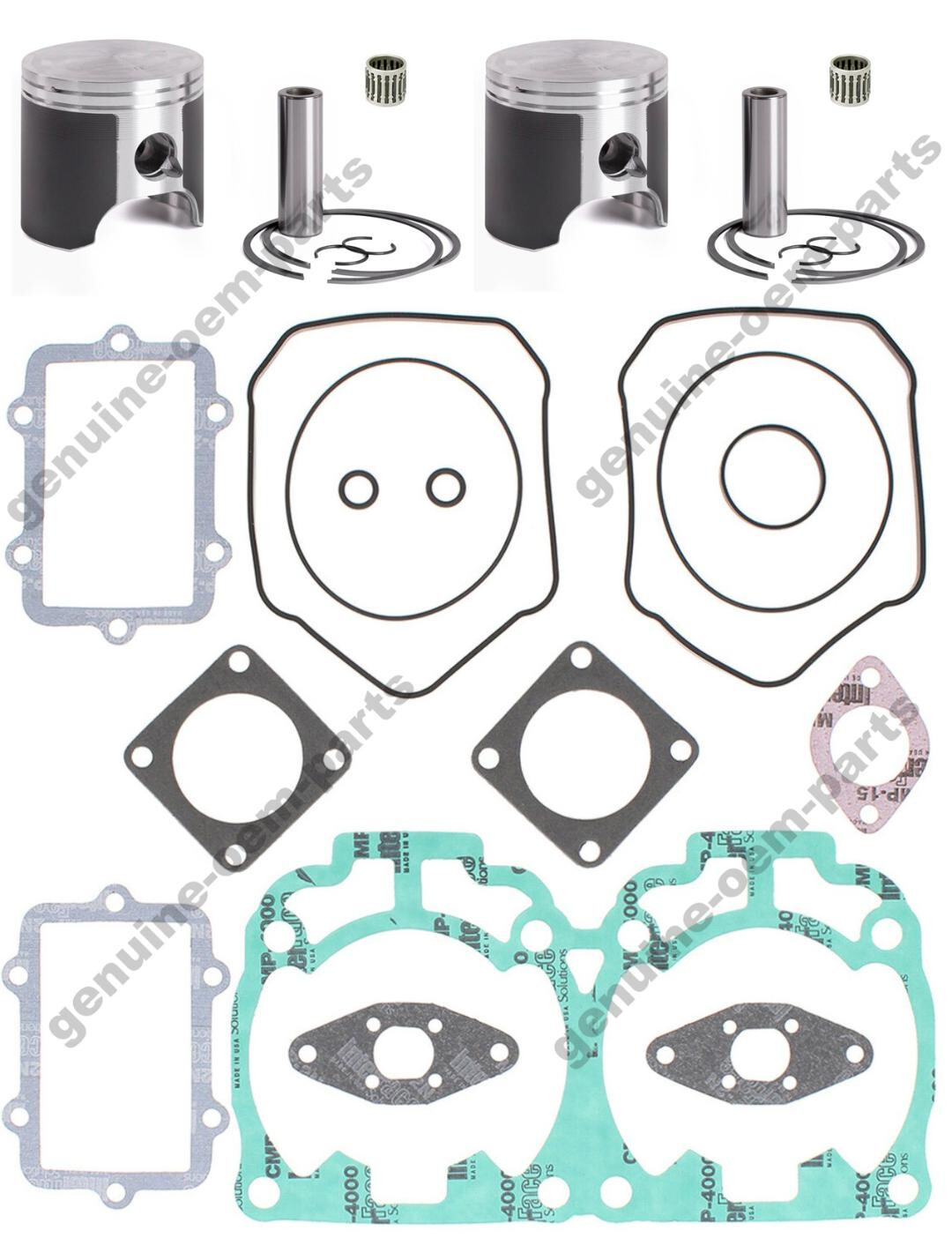 Ski-Doo Rev 800 Top End Rebuild Kit Dual Ring Pistons Gaskets Std 2004 2005 2006