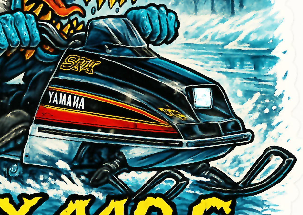 Yamaha SRX 440 C Snowmobile 9x9cm Vinyl Sticker Ice Howler Number 2 of 12