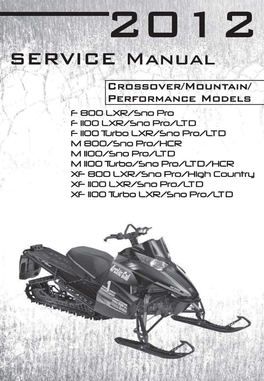 Arctic Cat 2012 Snowmobiles Service Manual on Paper