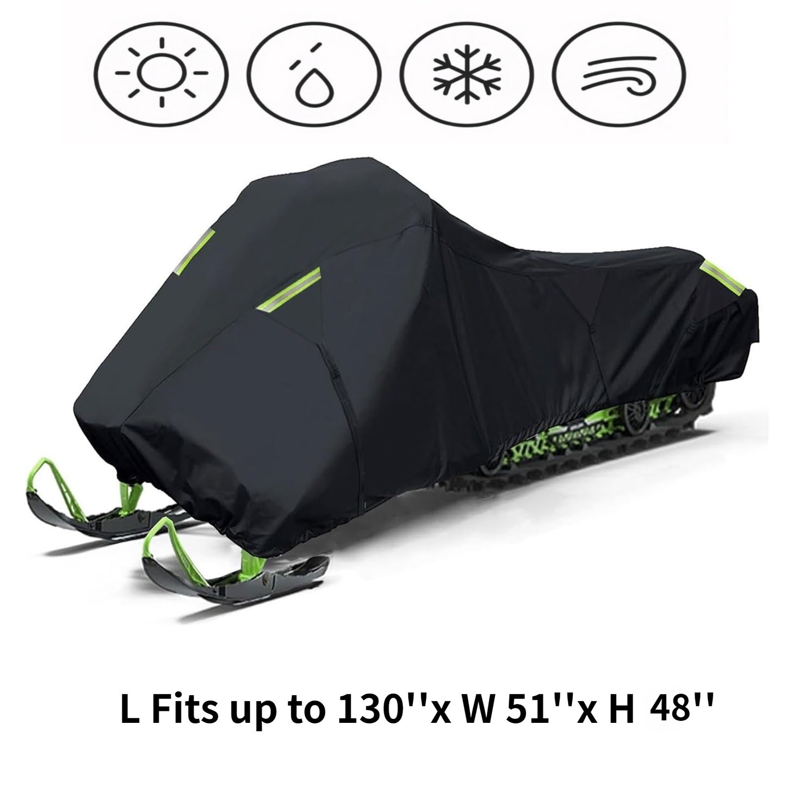 Snowmobile Cover Waterproof for Polaris Ski Doo Yamaha Fit Up To130″L Sled Cover