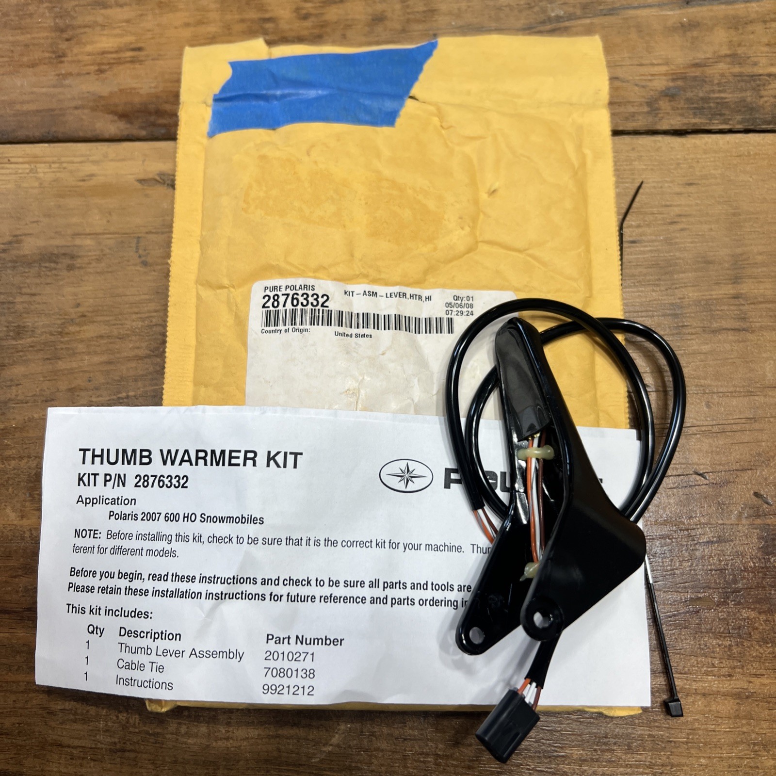 NEW Genuine Polaris Snowmobile Thumb Warmer Kit 2876332