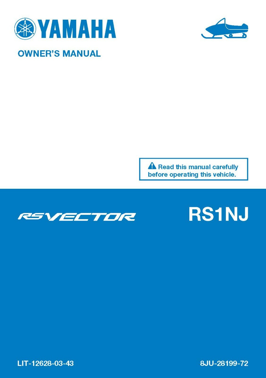 Yamaha Snowmobile Owners Manual Book 2018 RS VECTOR RS1NJ