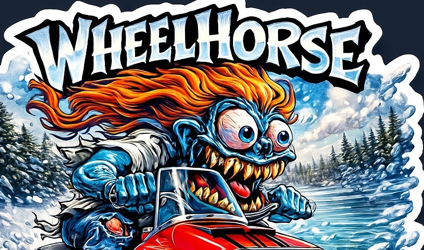 Wheel Horse Safari 399 Monster Snowmobile 9x9cm Vinyl Sticker