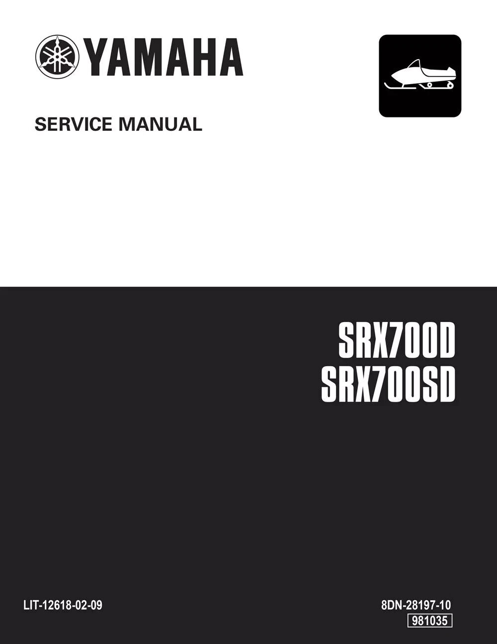 Yamaha Snowmobile SRX 700D 700SD New Service Manual COMB BOUND LIT-12618-02-09
