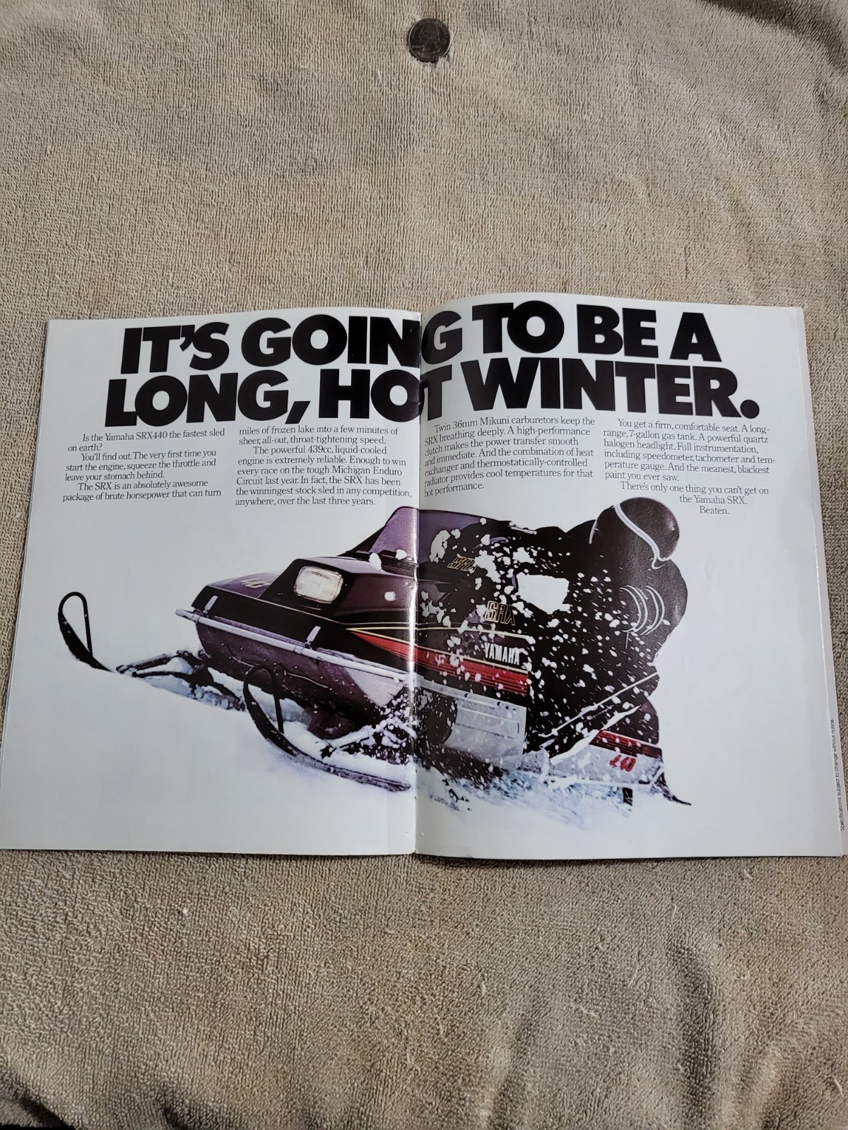 VINTAGE 1979 YAMAHA SNOWMOBILE BROCHURE SRX440  EXCITER Enticer ET300 250 79 540