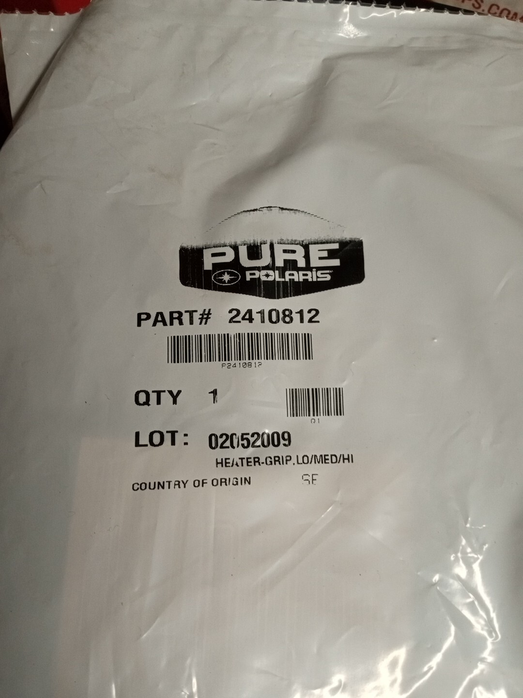 Polaris Heater-Grip Lo/Med/Hi Part # 2410812