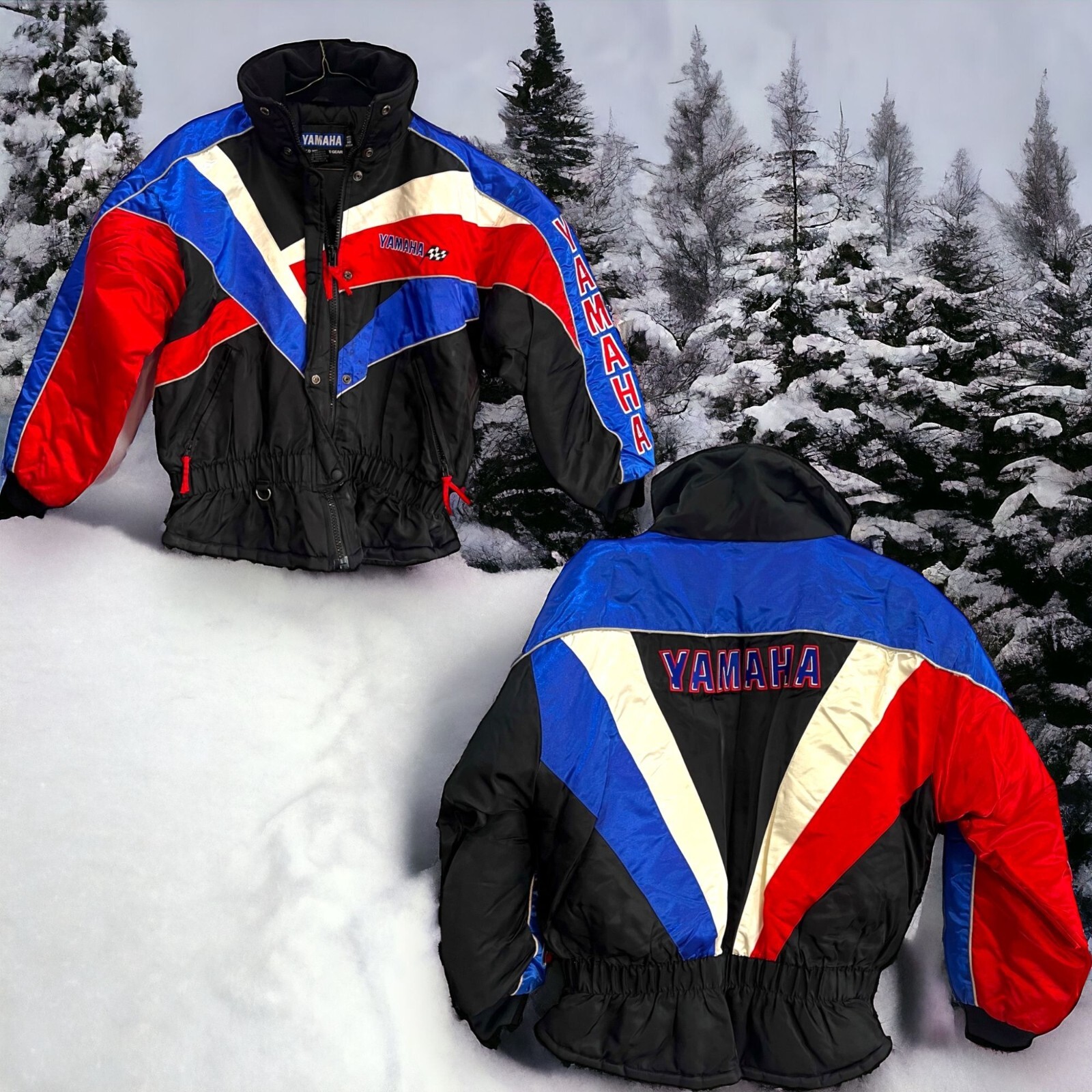 Vintage Yamaha Snowmobile Jacket Red White Blue Womens Medium Streetwear