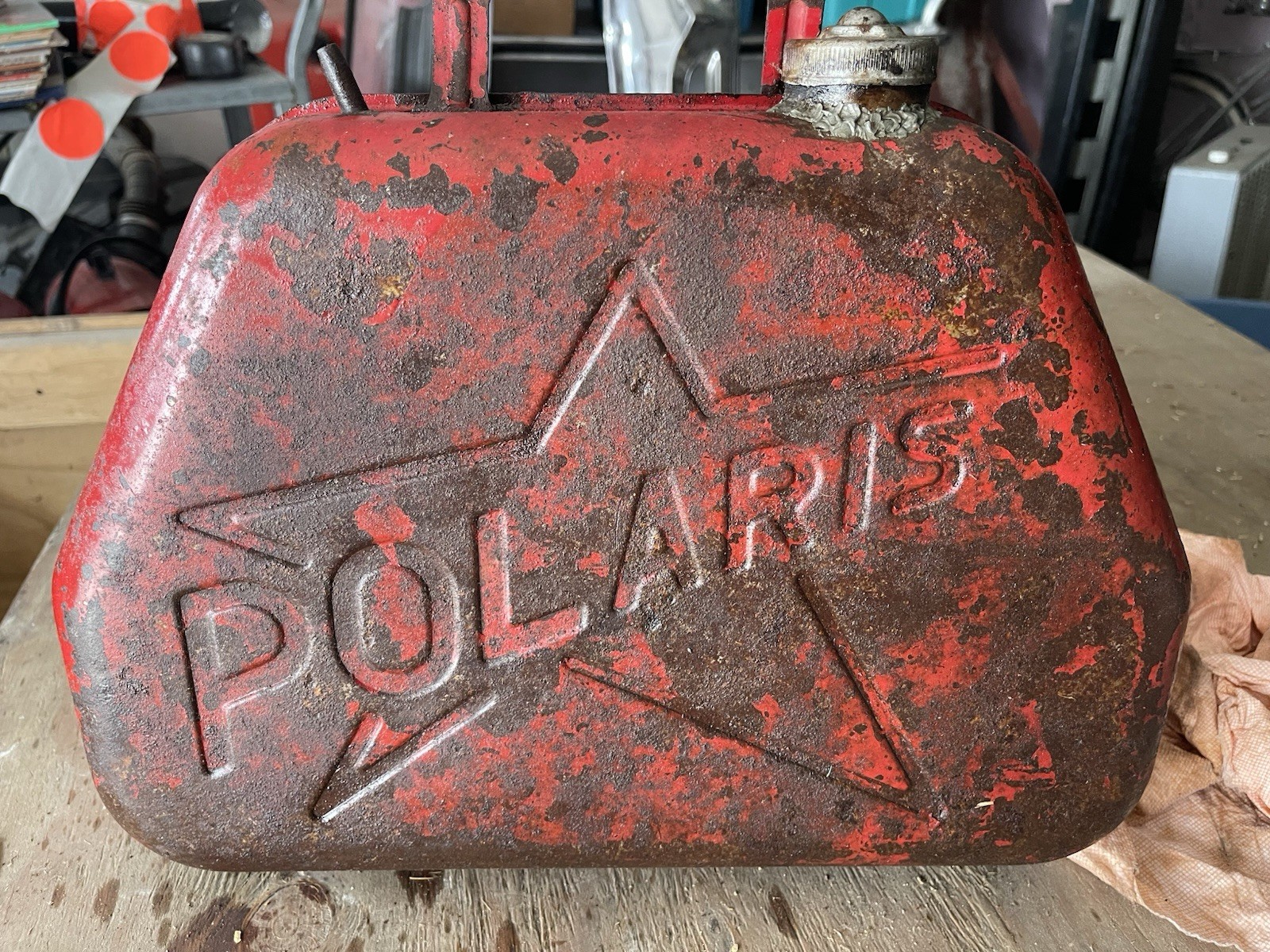 Antique VINTAGE POLARIS SNOWMOBILE SUITCASE GAS TANK 60’s Rare Fuel Can 1960’s