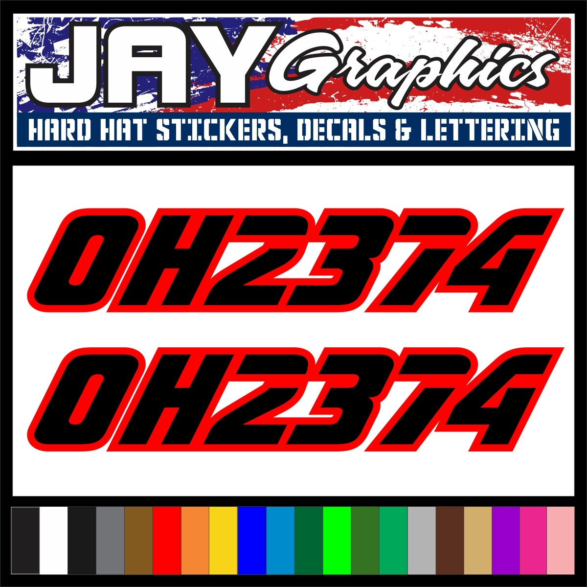 Custom SNOWMOBILE REGISTRATION Numbers Lettering with Outline  Many Colors!