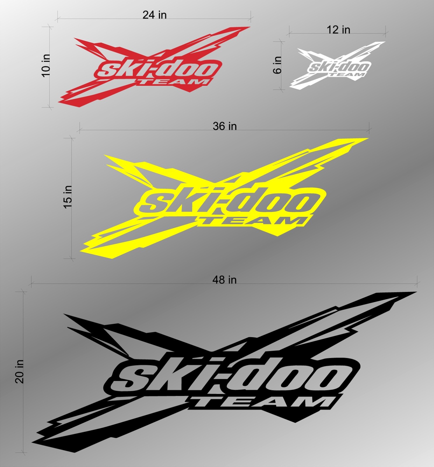 SKI-DOO Team X / Vinyl decal / Window, Snowmobile Sticker / Trailer Graphic